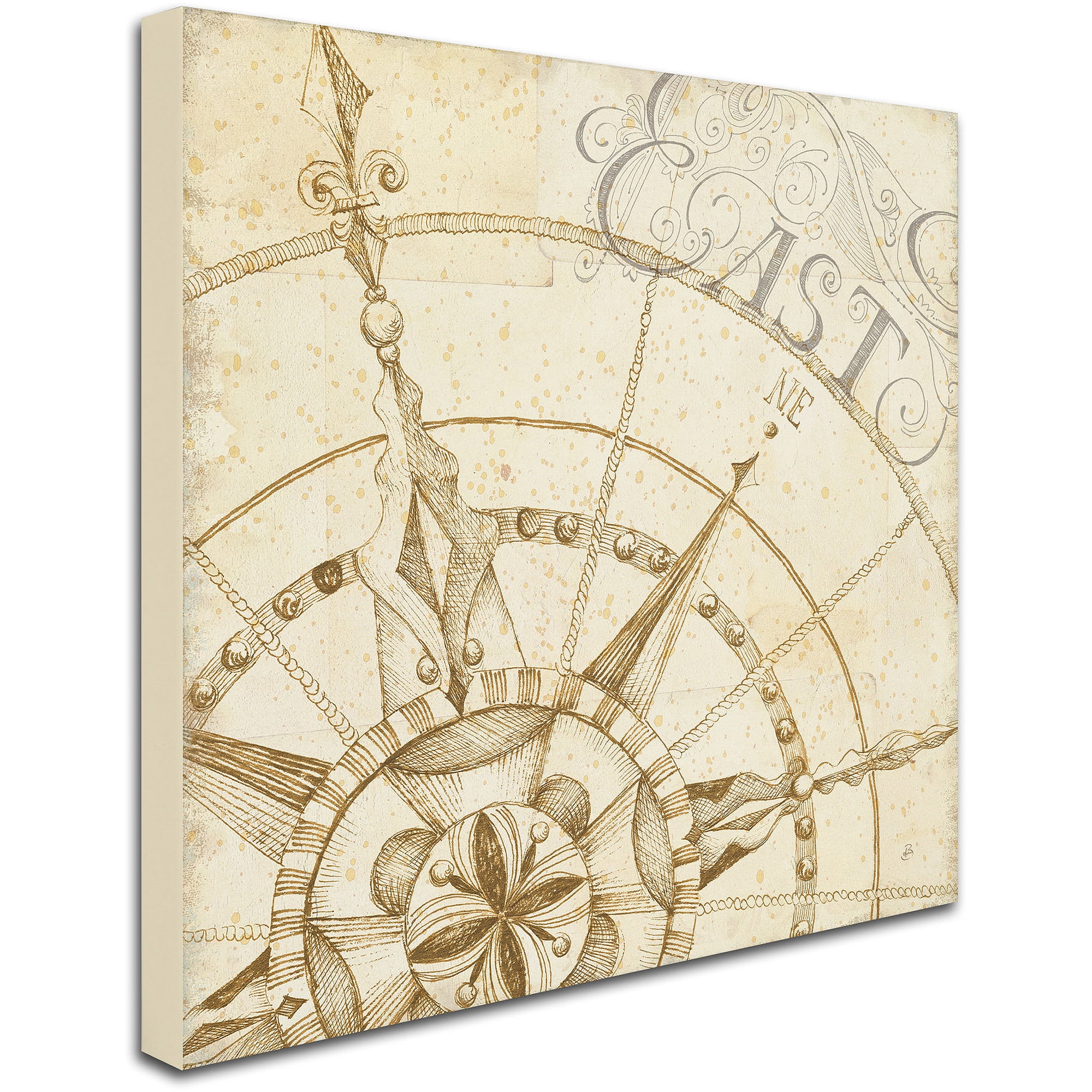 Trademark Fine Art "Coast to Coast Sepia III" Canvas Art by Daphne Brissonnet