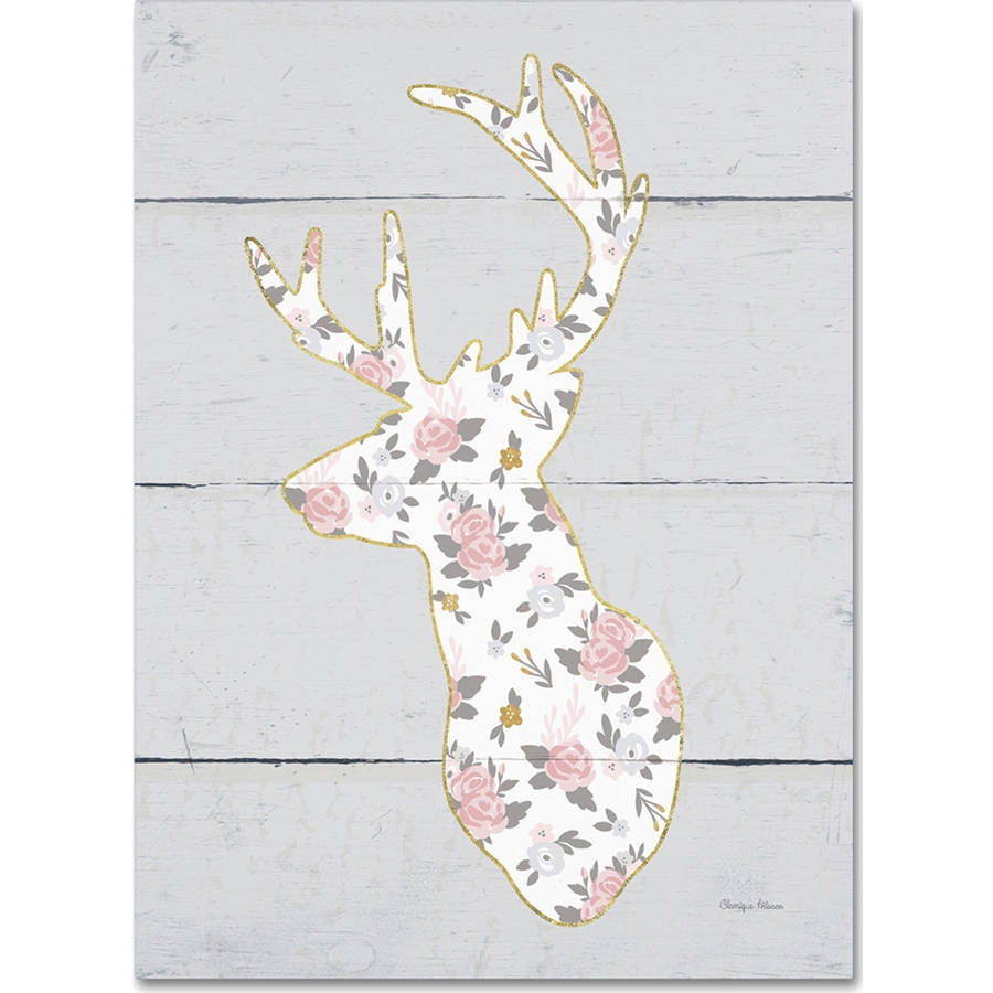 Trademark Fine Art "Floral Deer II" Canvas Art by Cleonique Hilsaca