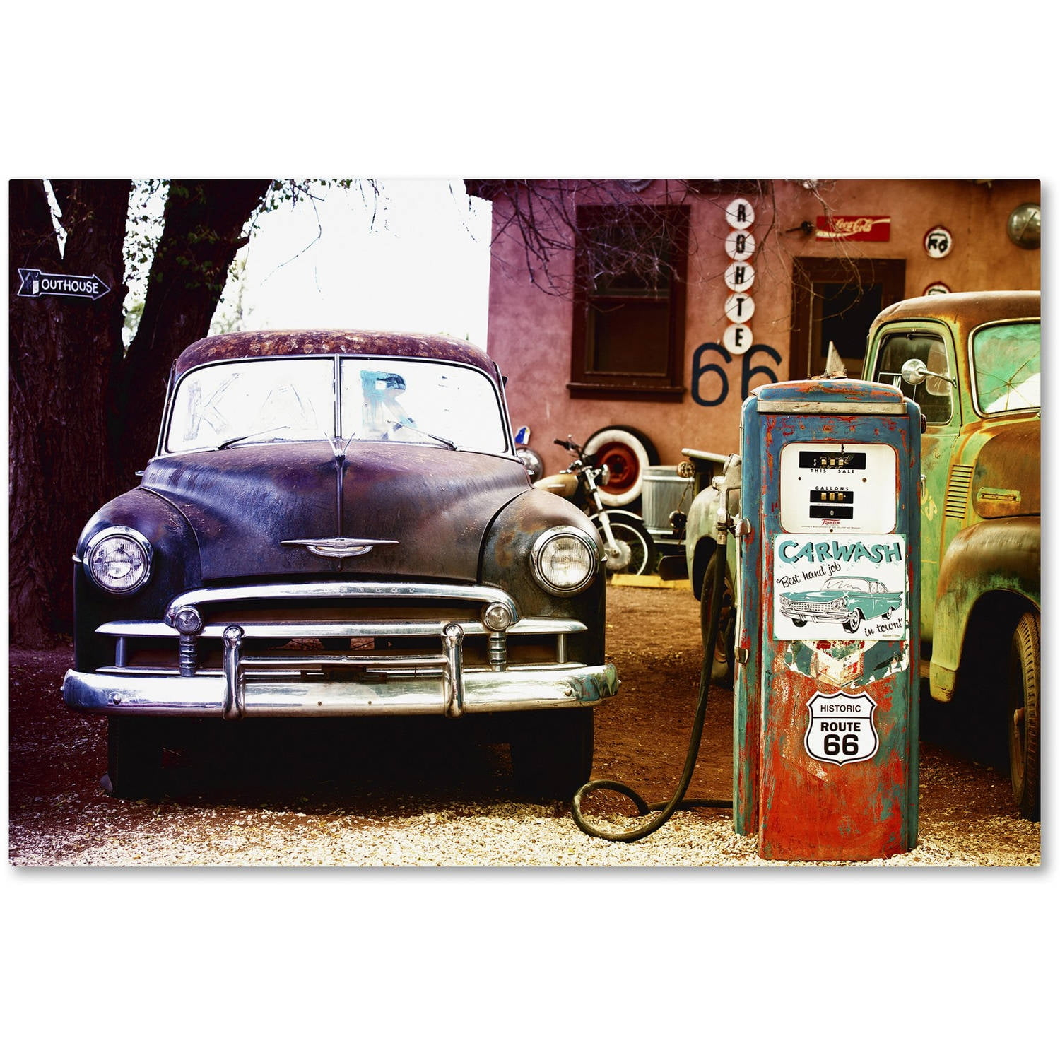 Trademark Fine Art "Gas Station Route 66" Canvas Art by Philippe Hugonnard