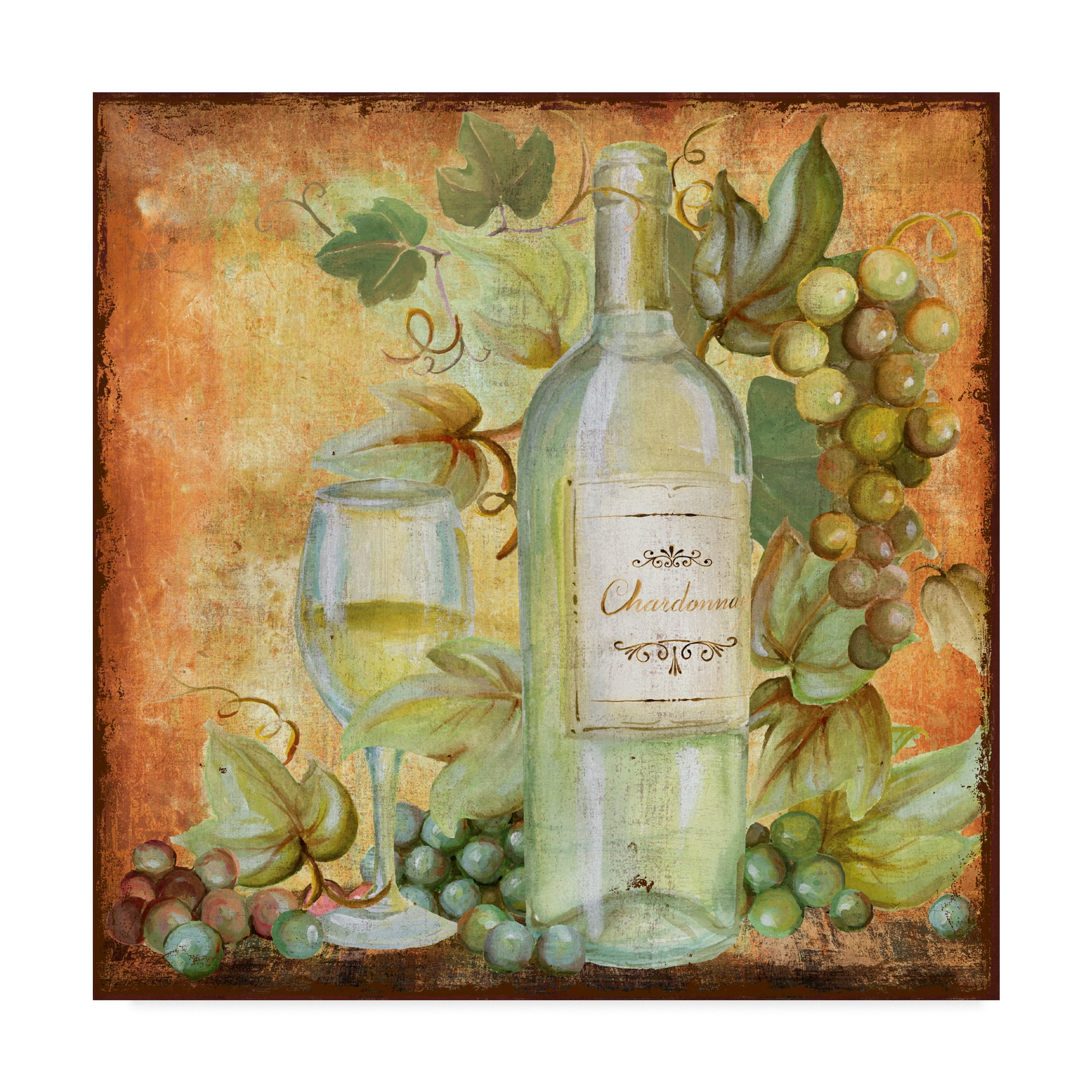 Trademark Fine Art 'Grapevine and Wine White' Canvas Art by Art Licensing Studio
