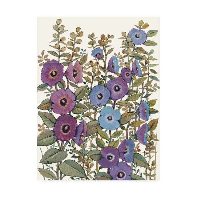 Trademark Fine Art 'Hollyhocks in Bloom I' Canvas Art by Tim OToole