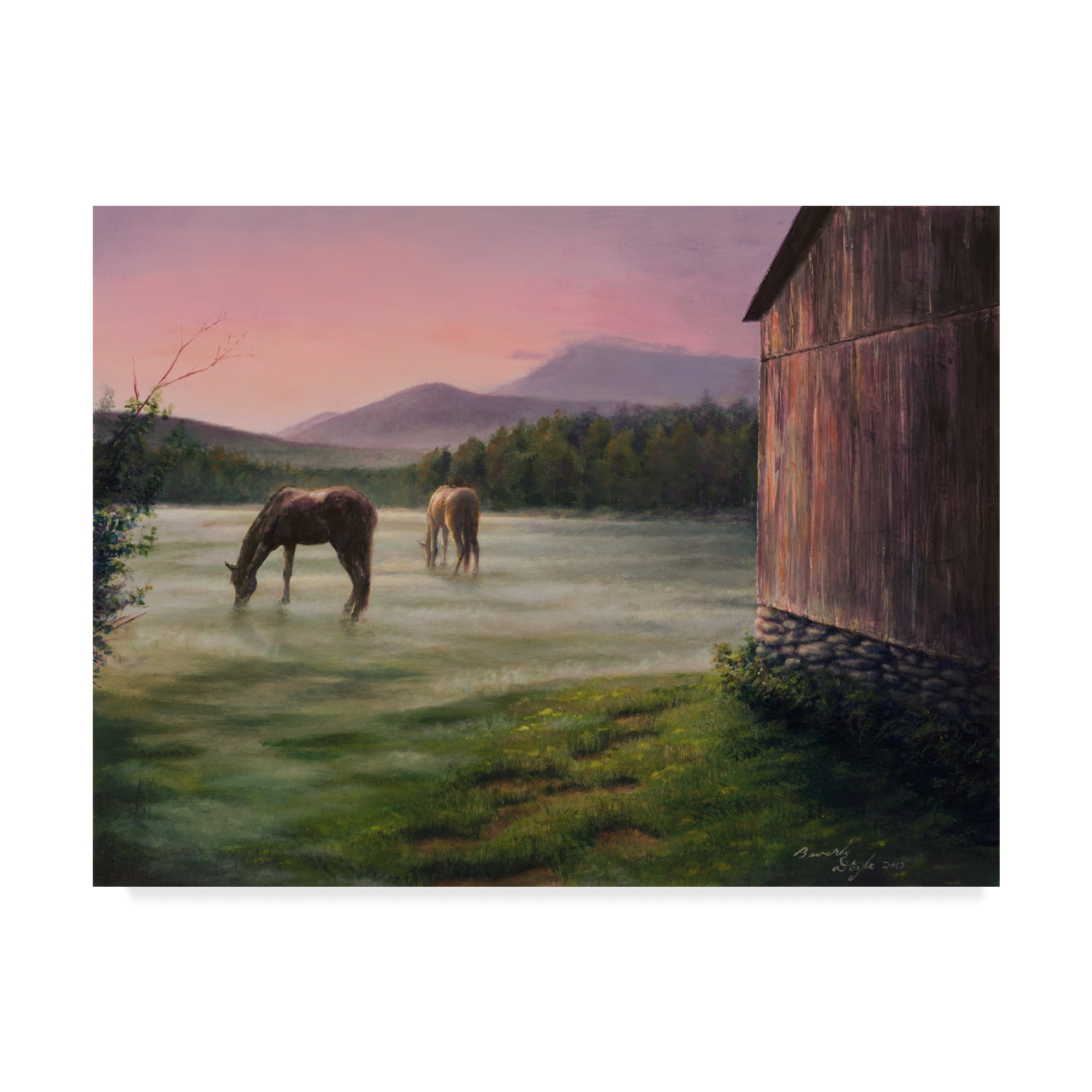 Trademark Fine Art 'Morning Mist Horses' Canvas Art by Beverly Doyle