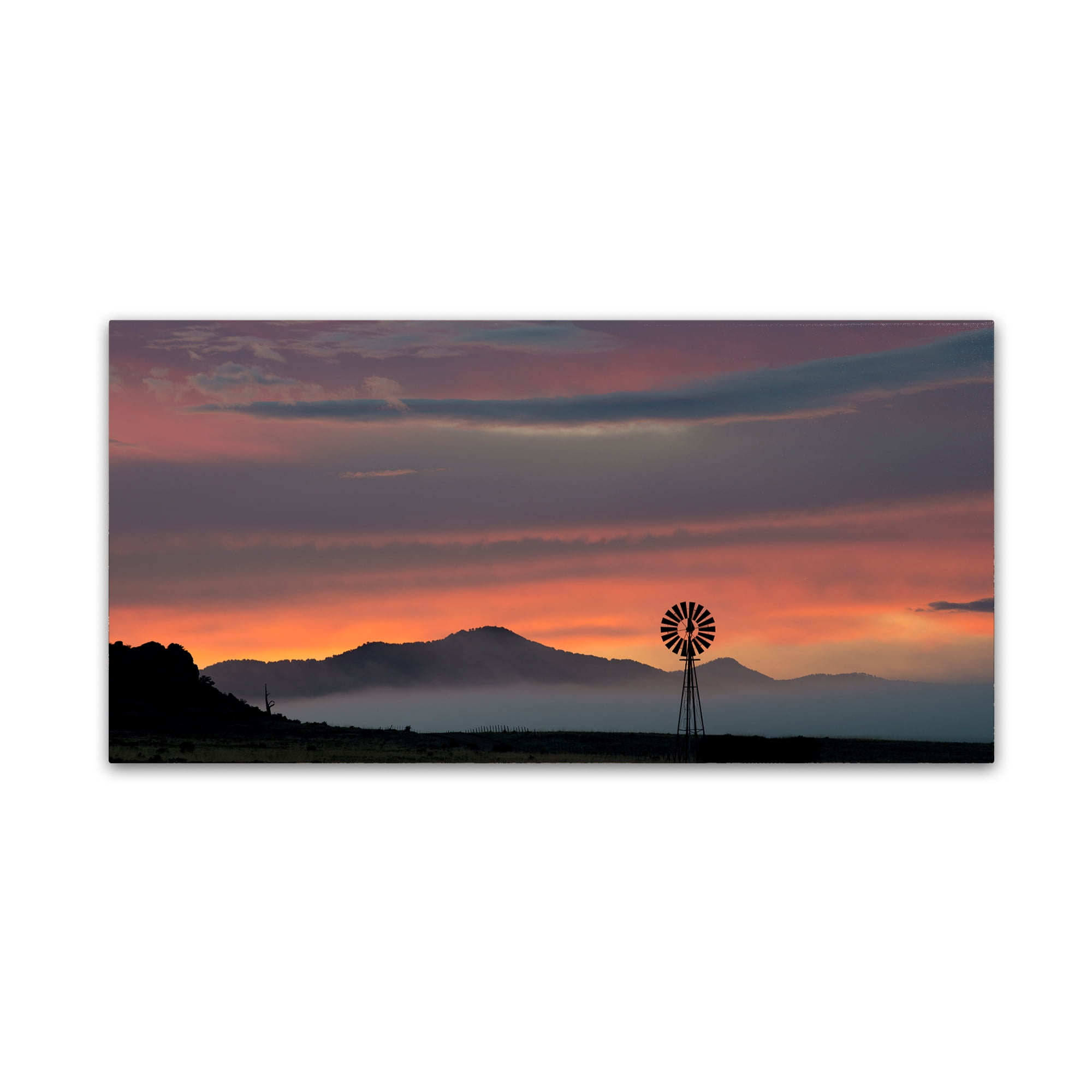 Trademark Fine Art 'Mountains and Windmill' Canvas Art by Dan Ballard