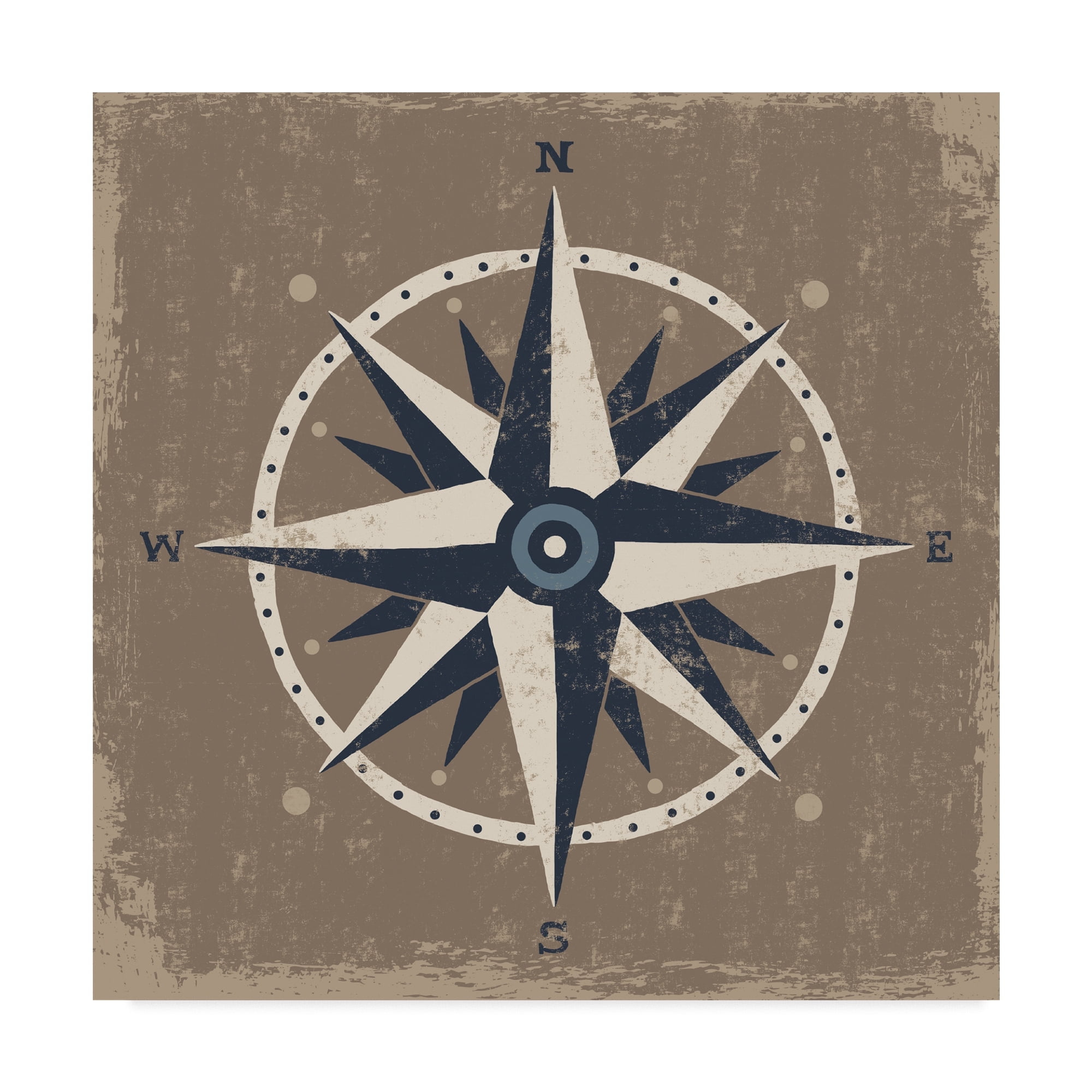 Trademark Fine Art 'Nautical Compass' Canvas Art by Michael Mullan