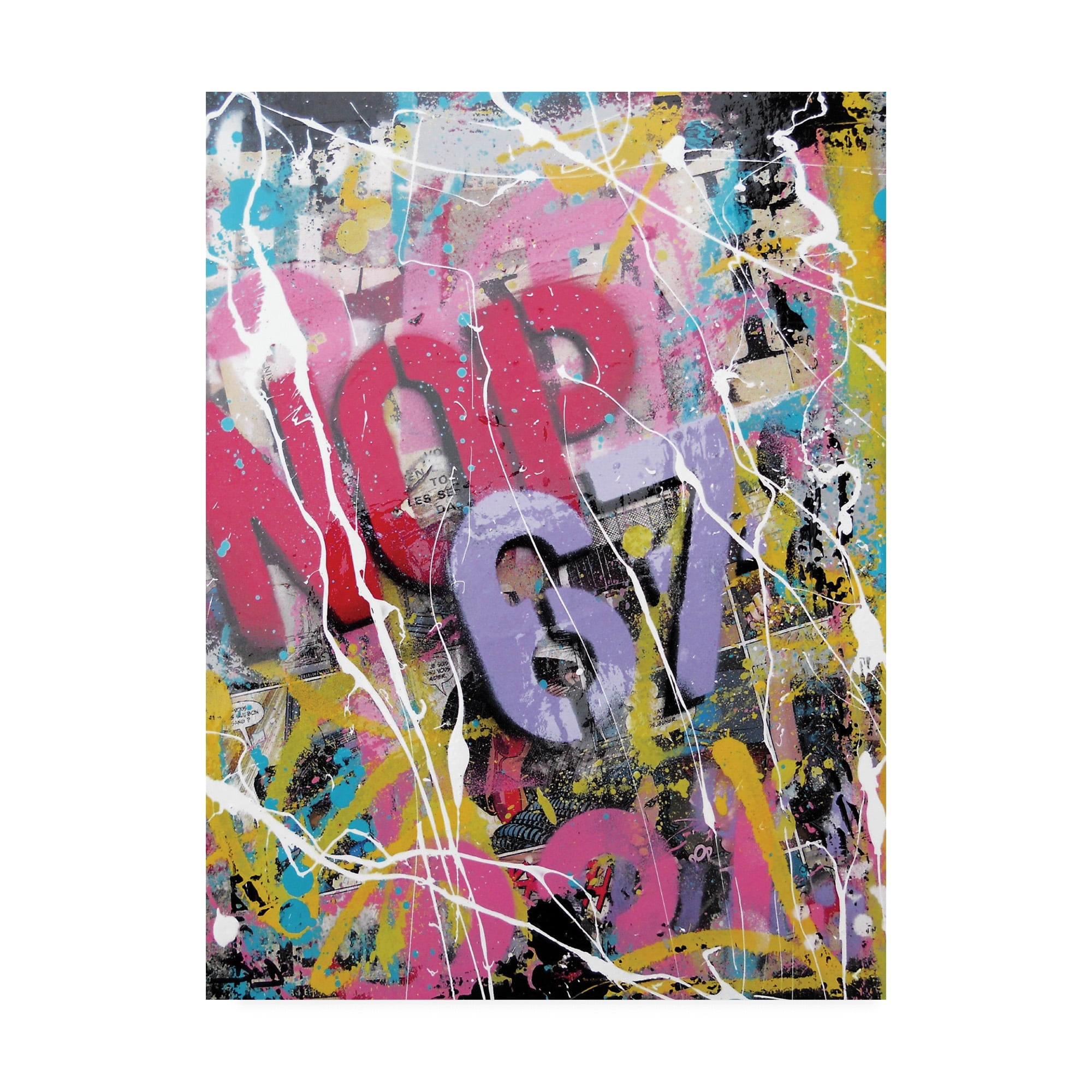 Trademark Fine Art 'Paint Splatter Graffiti' Canvas Art by David Drioton