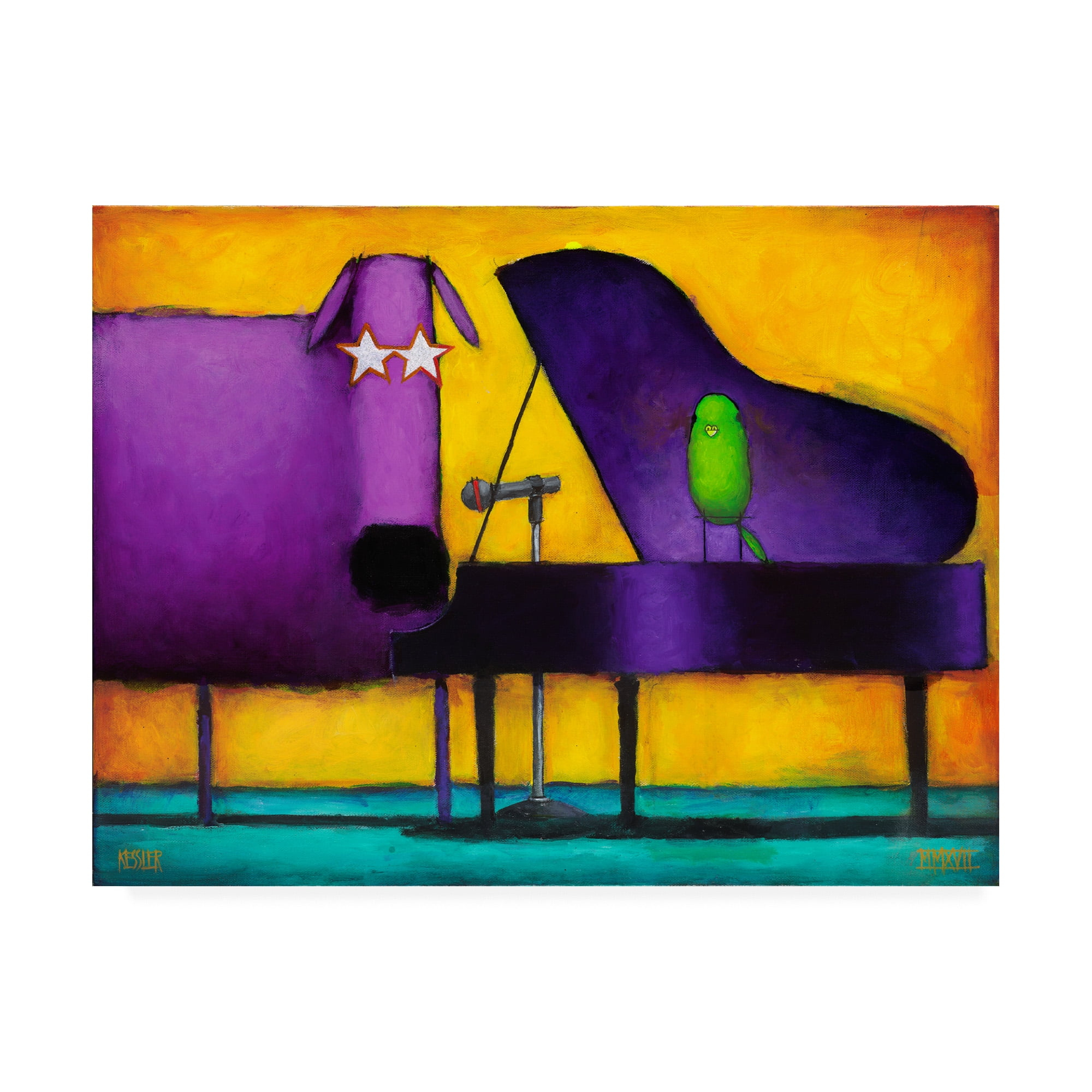 Trademark Fine Art 'Piano Glam Dog' Canvas Art by Daniel Patrick Kessler