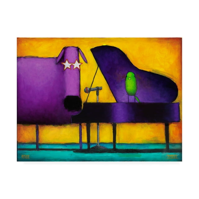 Trademark Fine Art 'Piano Glam Dog' Canvas Art by Daniel Patrick Kessler