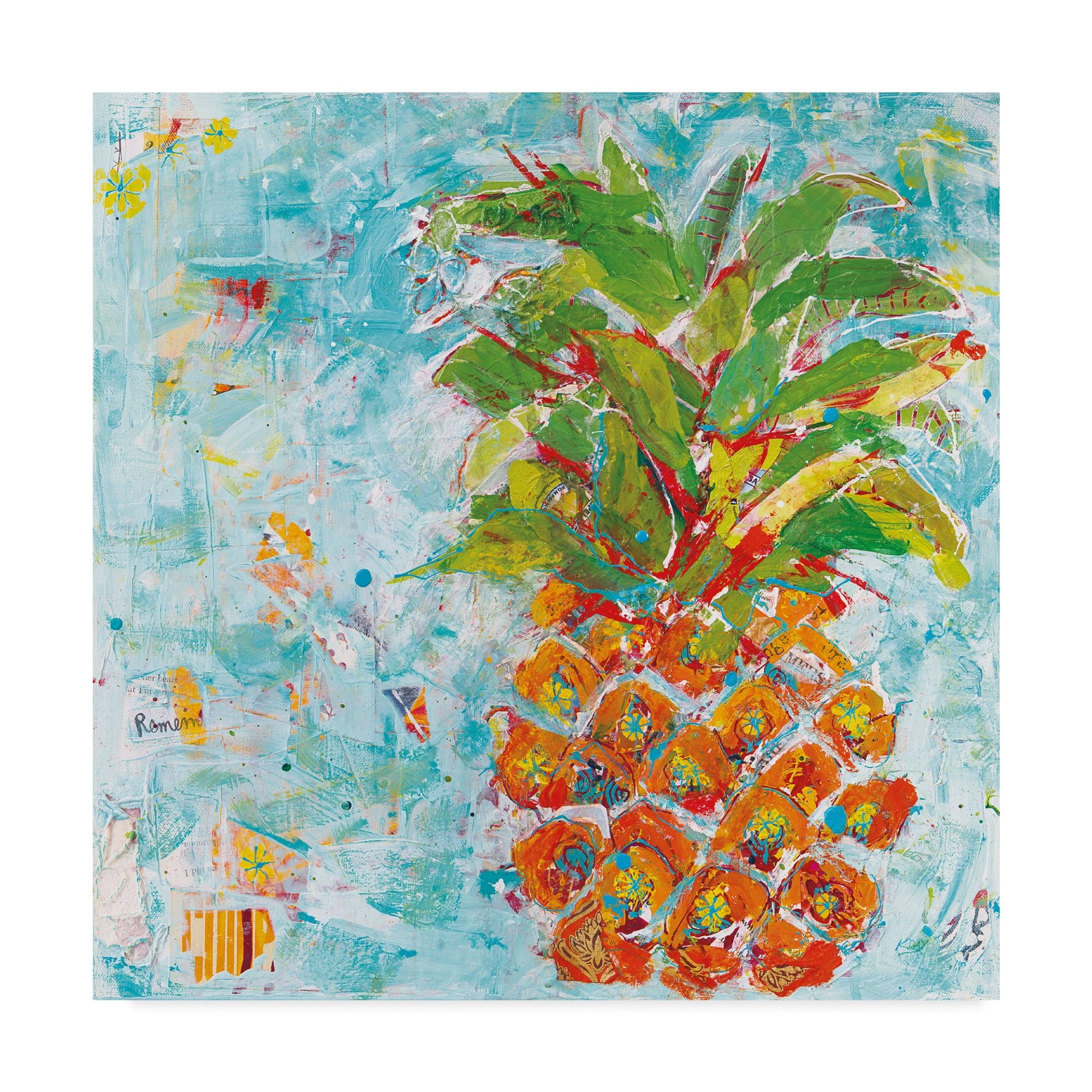 Trademark Fine Art 'Pineapple Bright' Canvas Art by Kellie Day