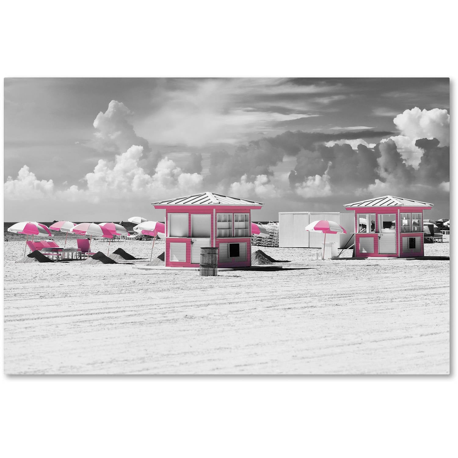 Trademark Fine Art "Pink Beach Houses Miami" Canvas Art by Philippe Hugonnard