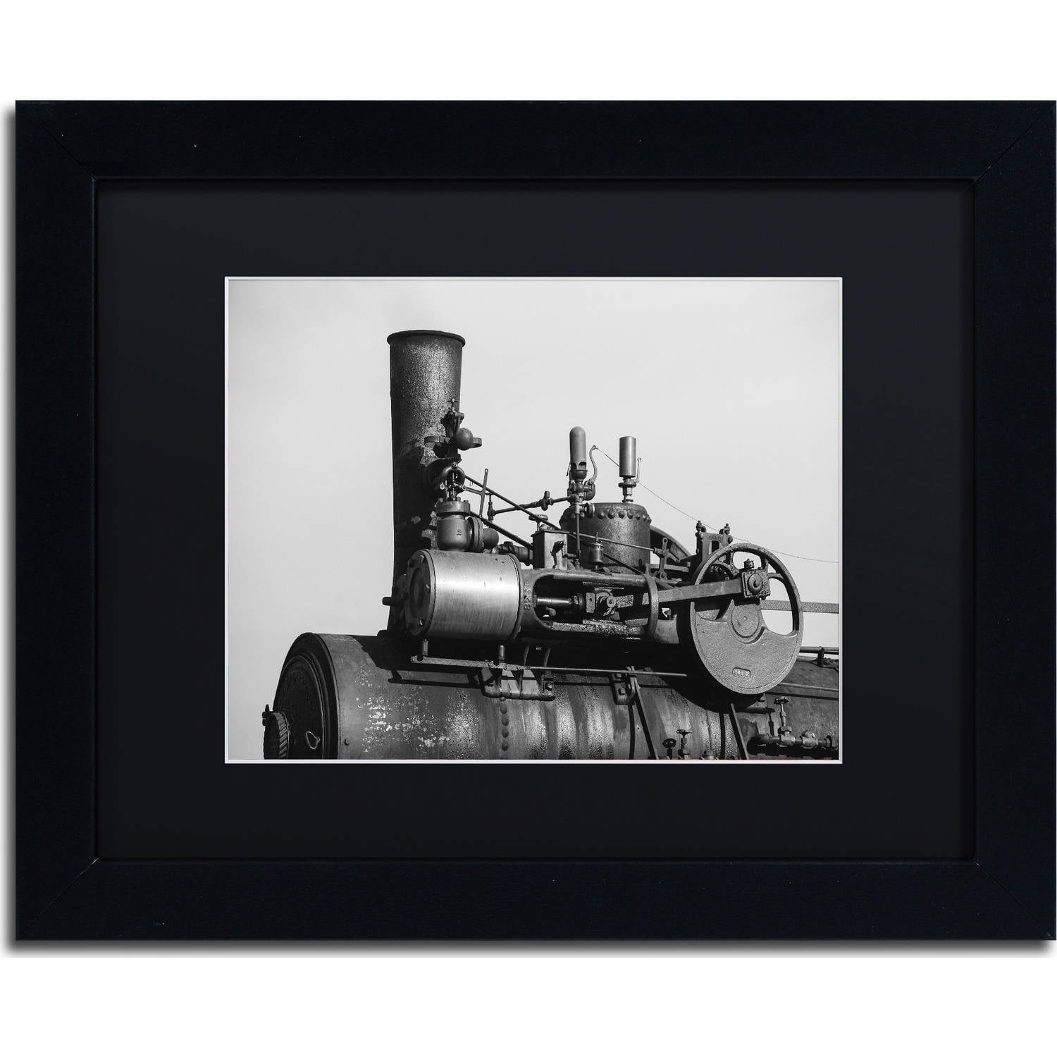 Trademark Fine Art "Steam Engine" Canvas Art by Jason Shaffer, Black Matte, Black Frame