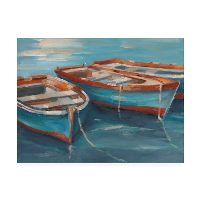 Trademark Fine Art 'Tethered Row Boats II' Canvas Art by Ethan Harper