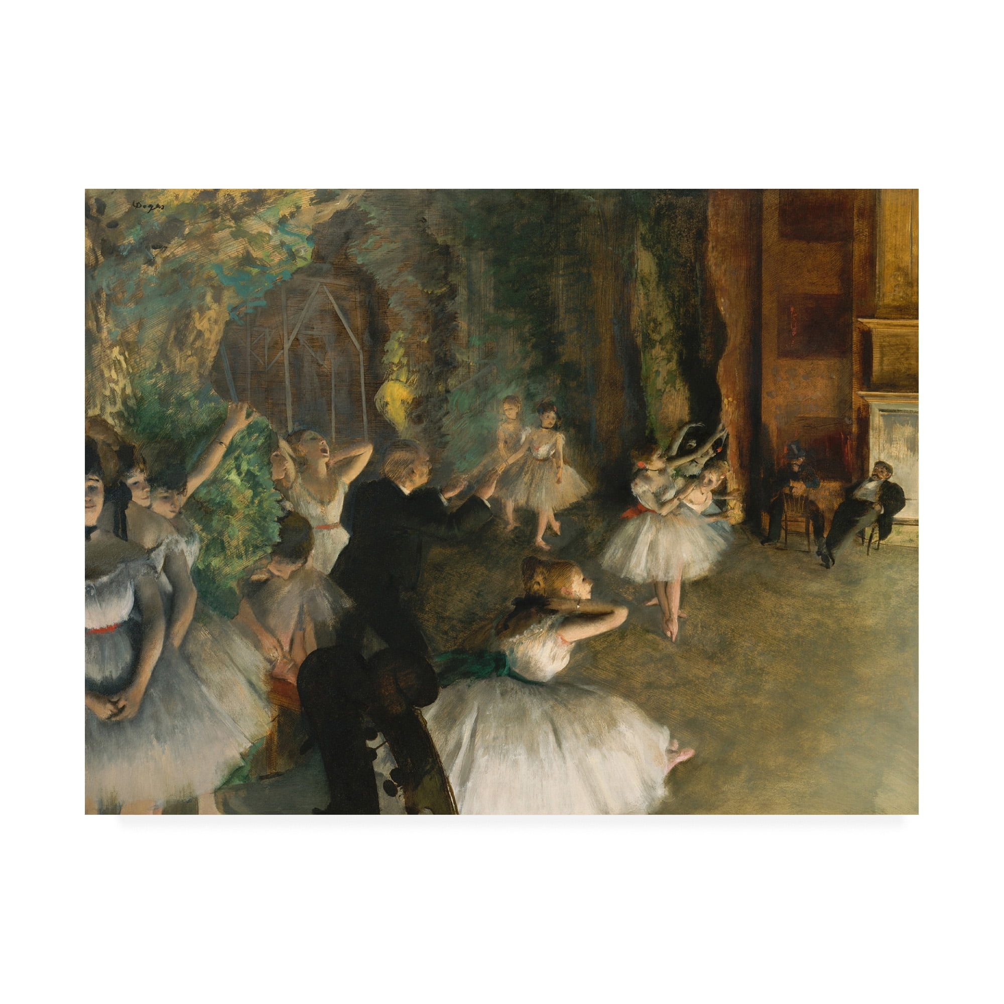 Trademark Fine Art 'The Rehearsal of the Ballet Onstage' Canvas Art by Edgar Dega