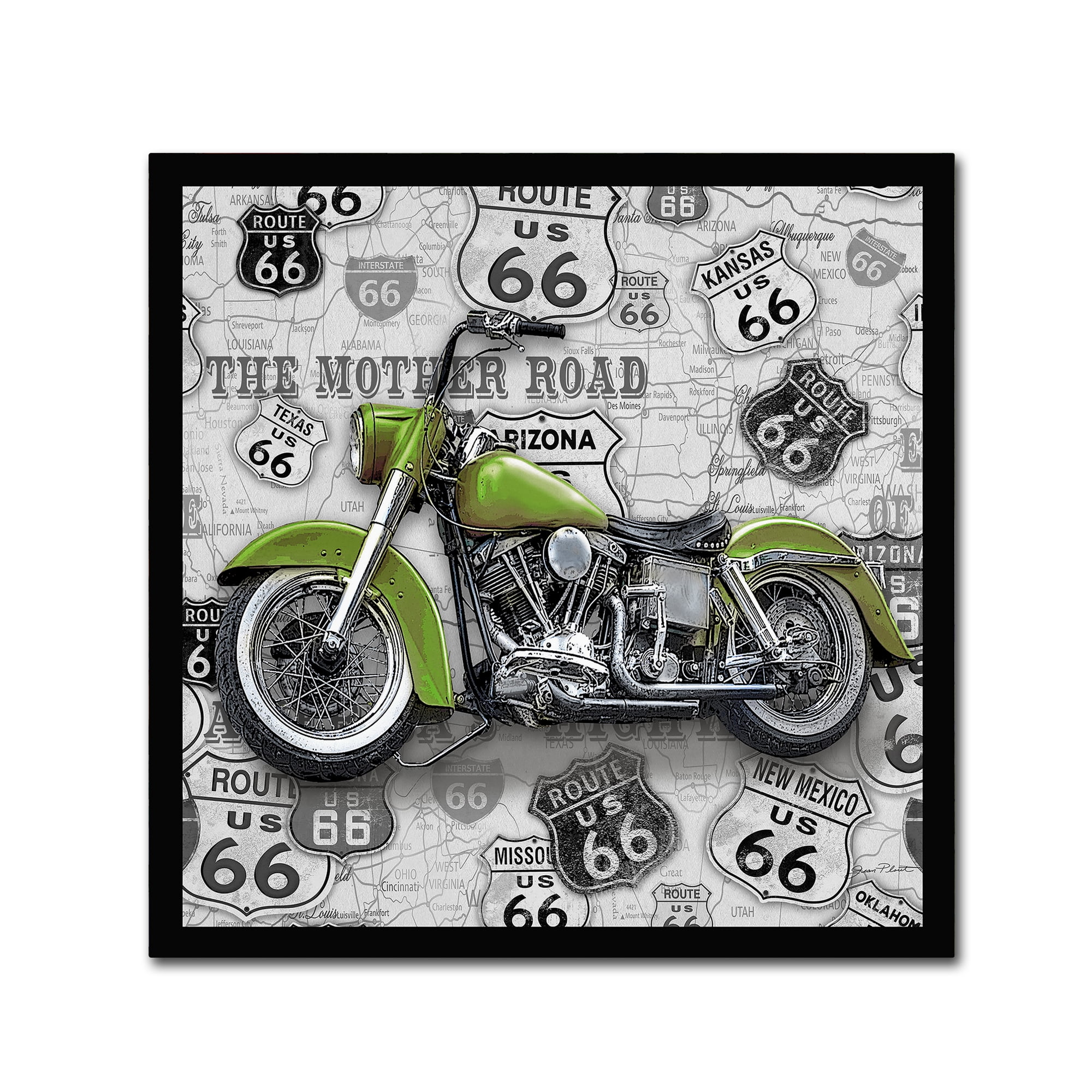 Trademark Fine Art 'Vintage Motorcycles On Route 66 5' Canvas Art by Jean Plout