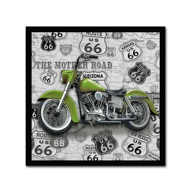 Trademark Fine Art 'Vintage Motorcycles On Route 66 5' Canvas Art by Jean Plout