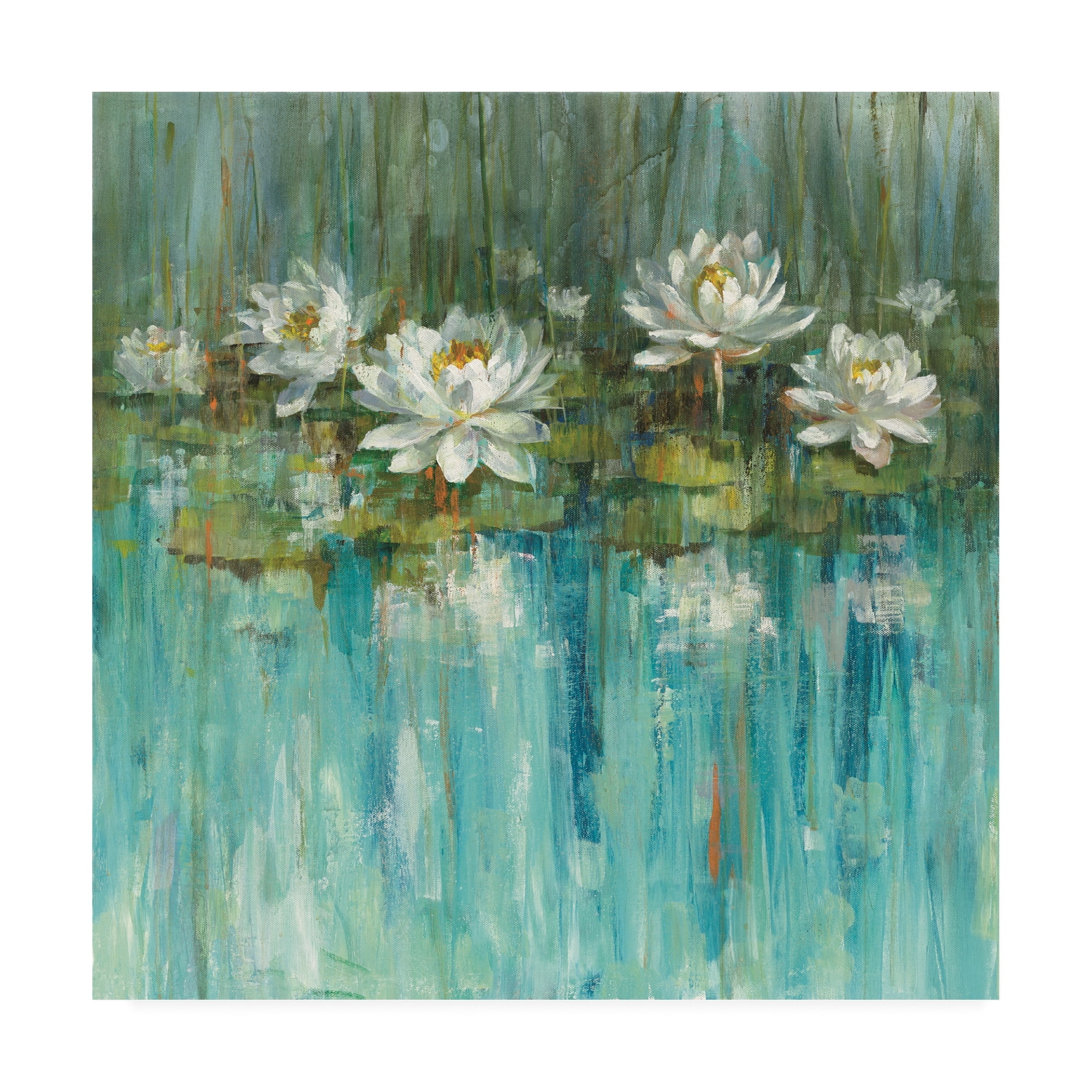 Trademark Fine Art 'Water Lily Pond Painting' Canvas Art by Danhui Nai