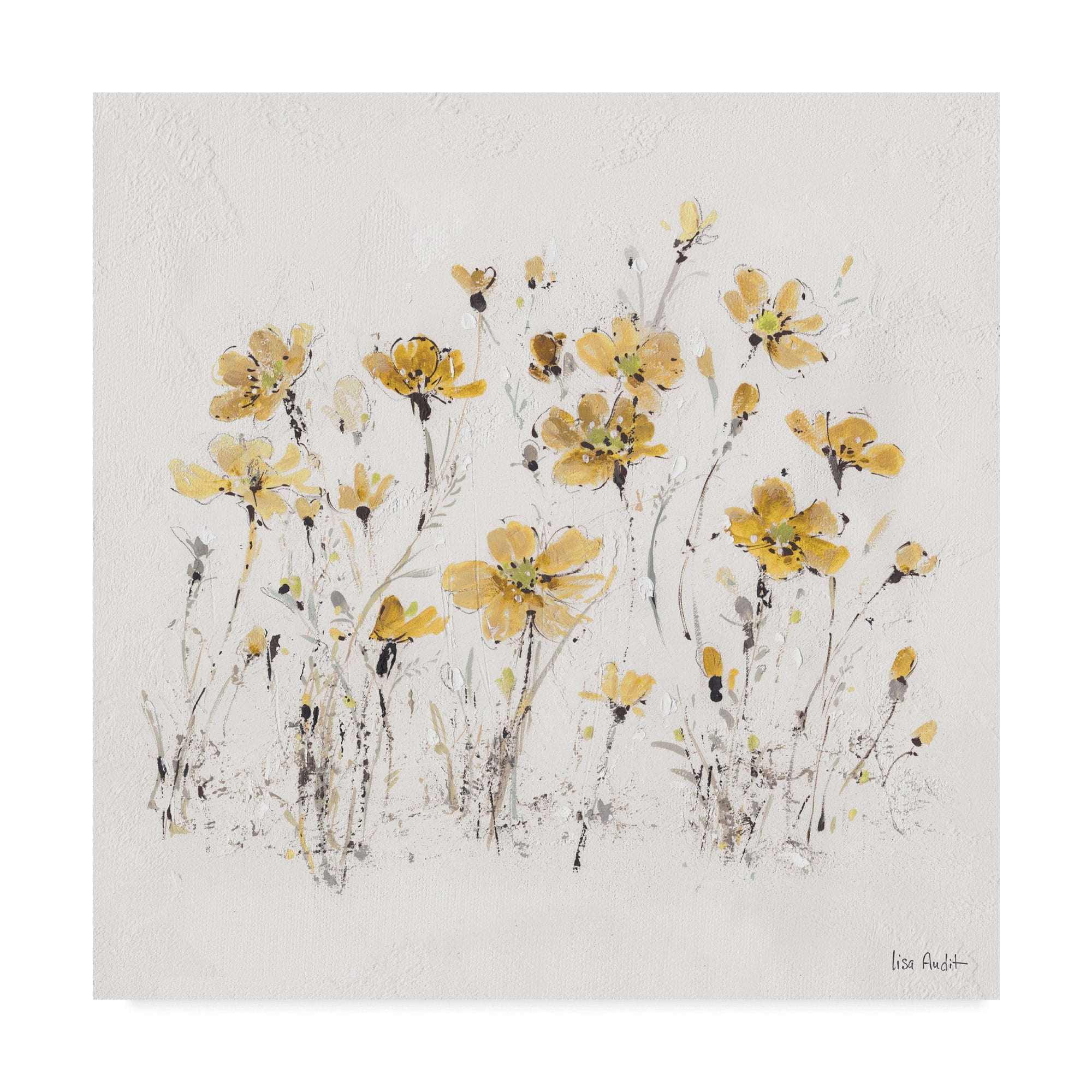 Trademark Fine Art 'Wildflowers III Yellow' Canvas Art by Lisa Audit