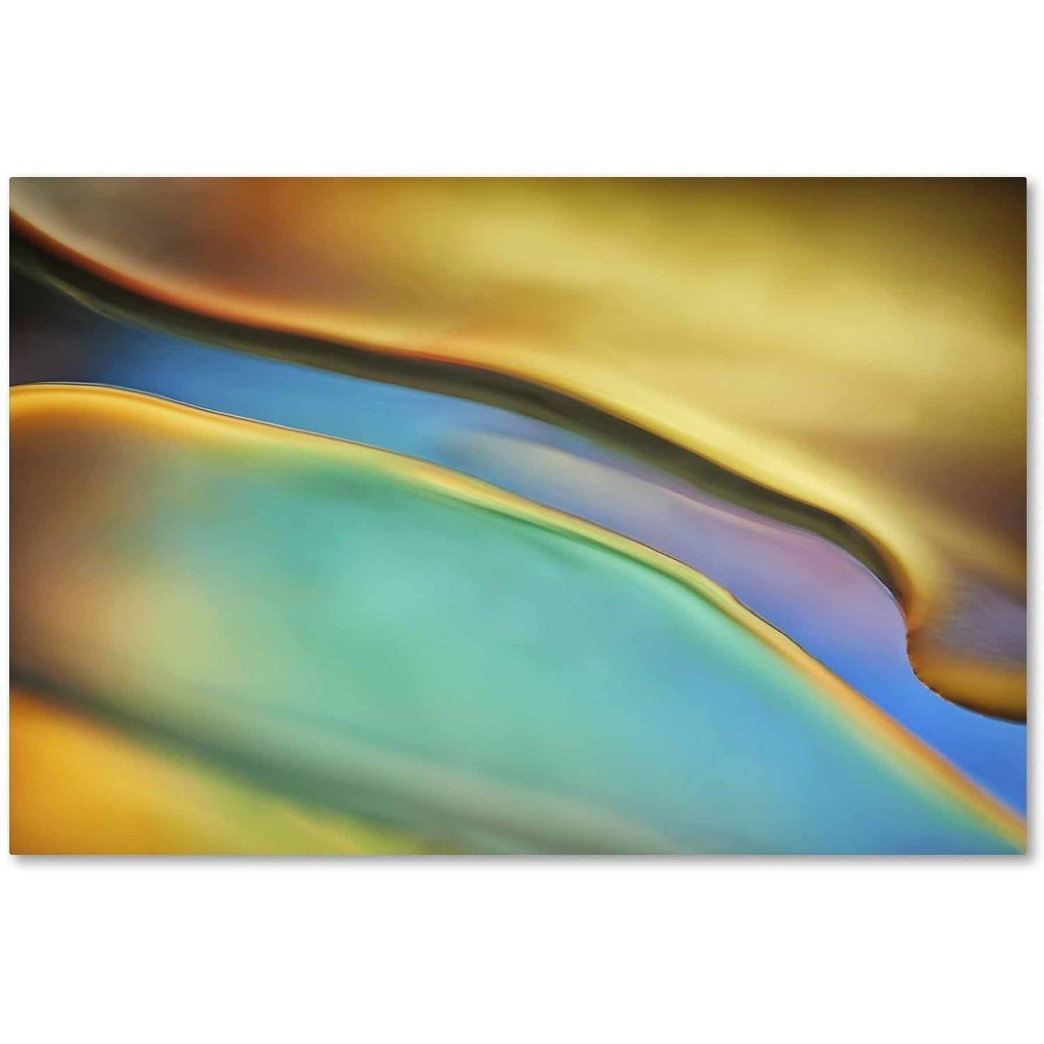 Trademark Fine Art 'Yellow and Aqua Blue Flow' Canvas Art by Cora Niele