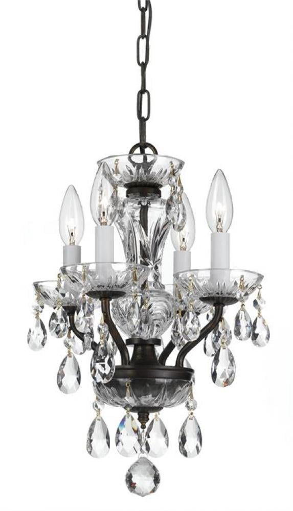 Crystorama Lighting - Traditional Crystal - 15 Inch 4 Light Chandelier-Swarovski