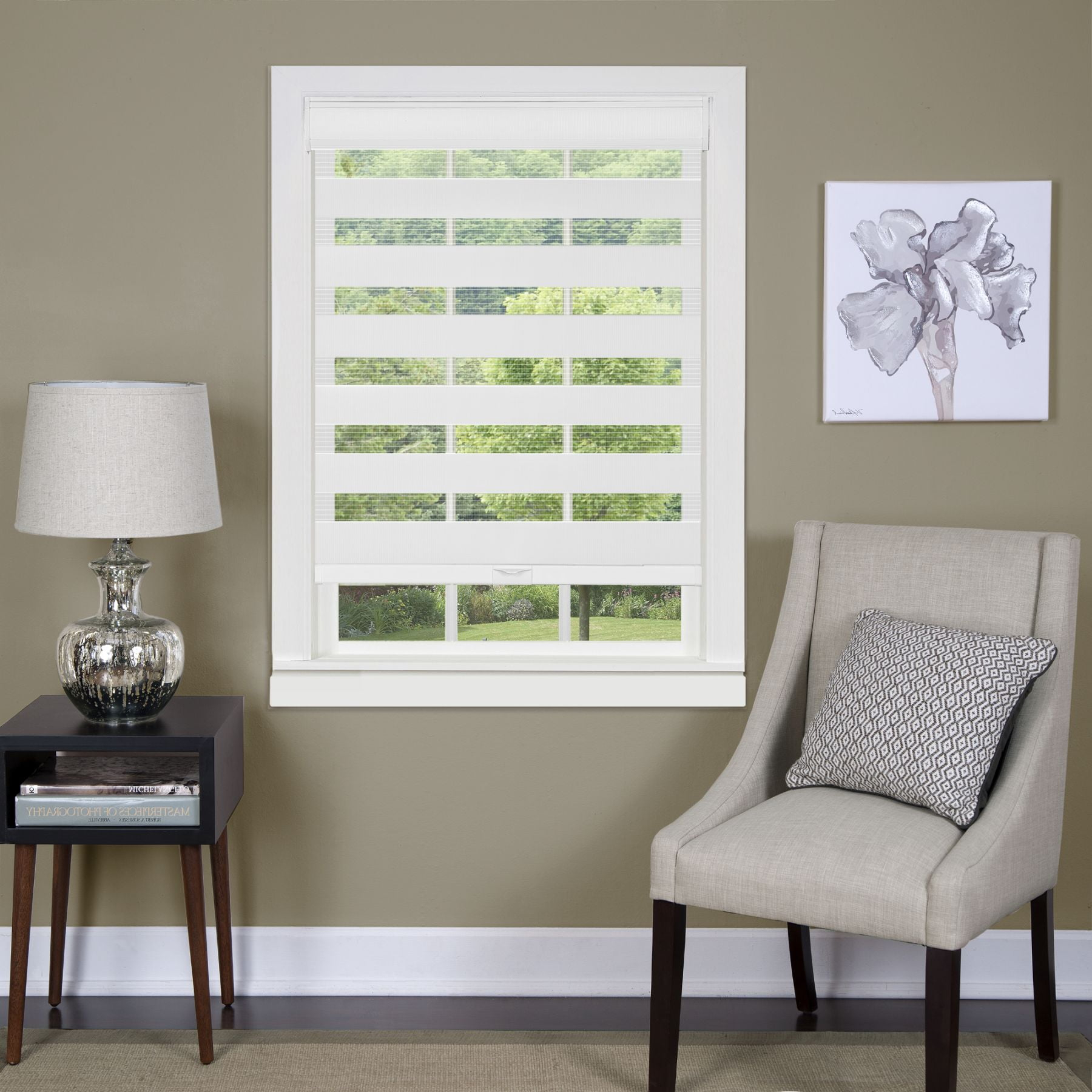 Ergode Cordless Celestial Sheer Double Layered Shade 29x72 - White