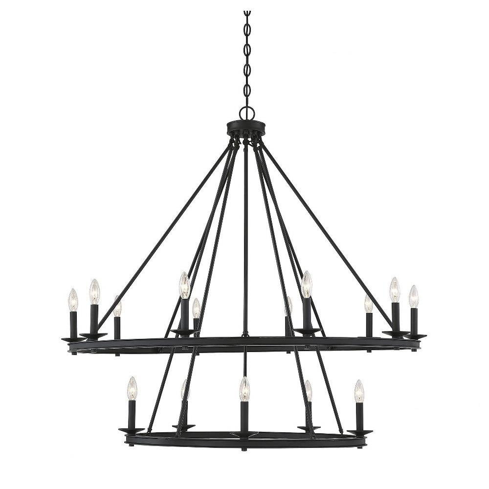 Traditional Fifteen Light Chandelier-Matte Black Finish Bailey Street Home 159-Bel-2893935