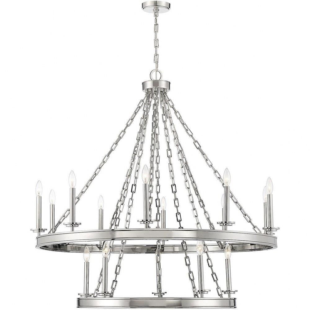 Polished Nickel 15 Light Chandelier from the Seville Collection