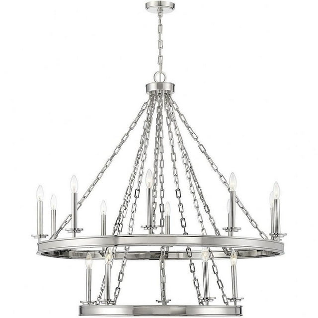 Traditional Fifteen Light Chandelier-Polished Nickel Finish Bailey Street Home 159-Bel-4487513