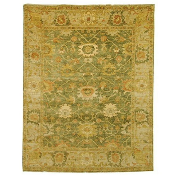 Traditional Rug - Oushak Wool Pile -Green/Beige-Color:Green/Beige,Design:Traditional,Shape:Large Rectangle,Size:12'L x 9'W