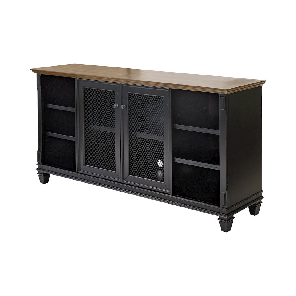 Traditional Wood Sideboard Dining Storage TV Stand Fully Assembled Black