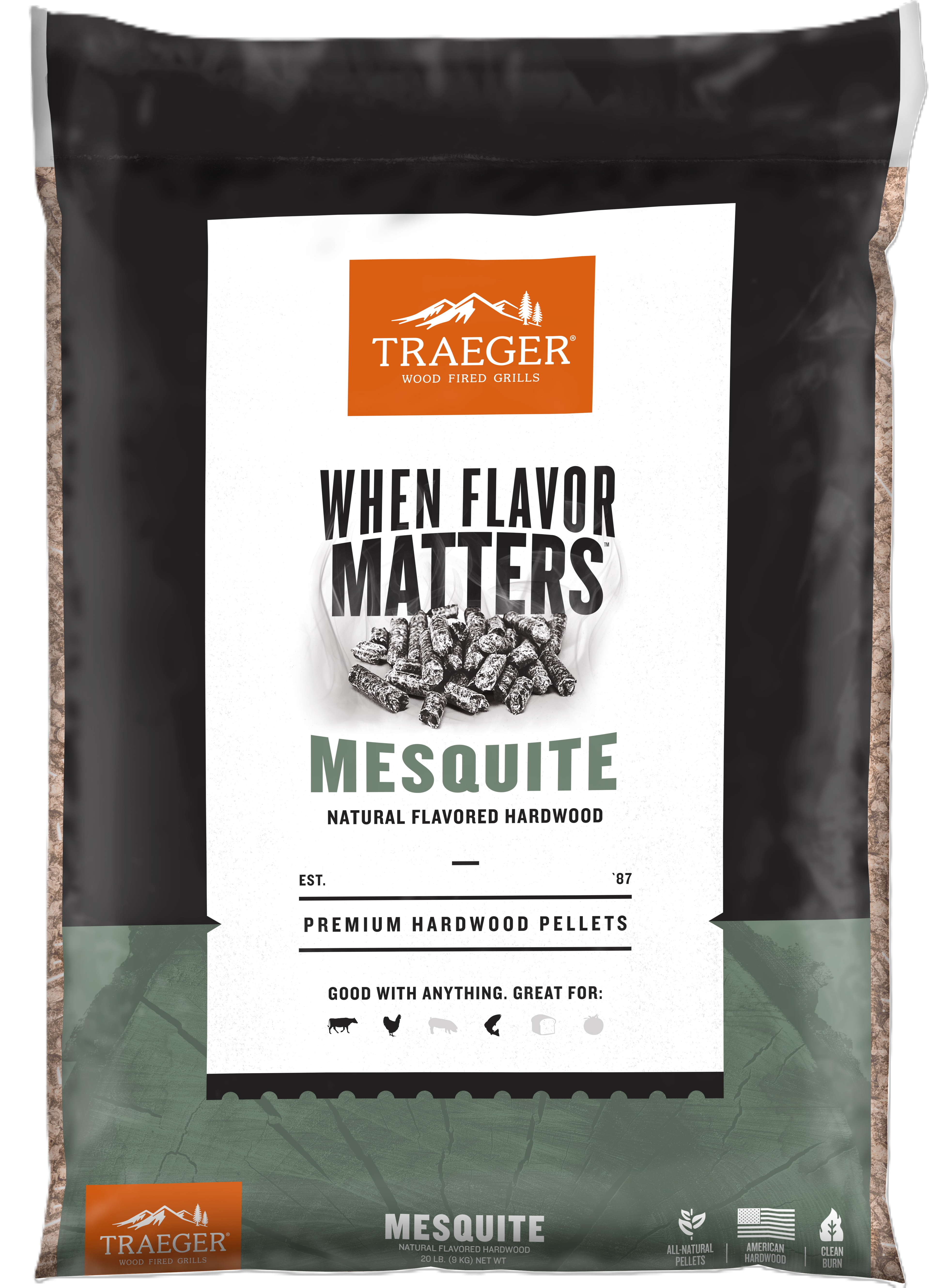 Traeger Pellet Grills Mesquite Wood Pellets, 20 lbs, Natural Hardwood Flavor
