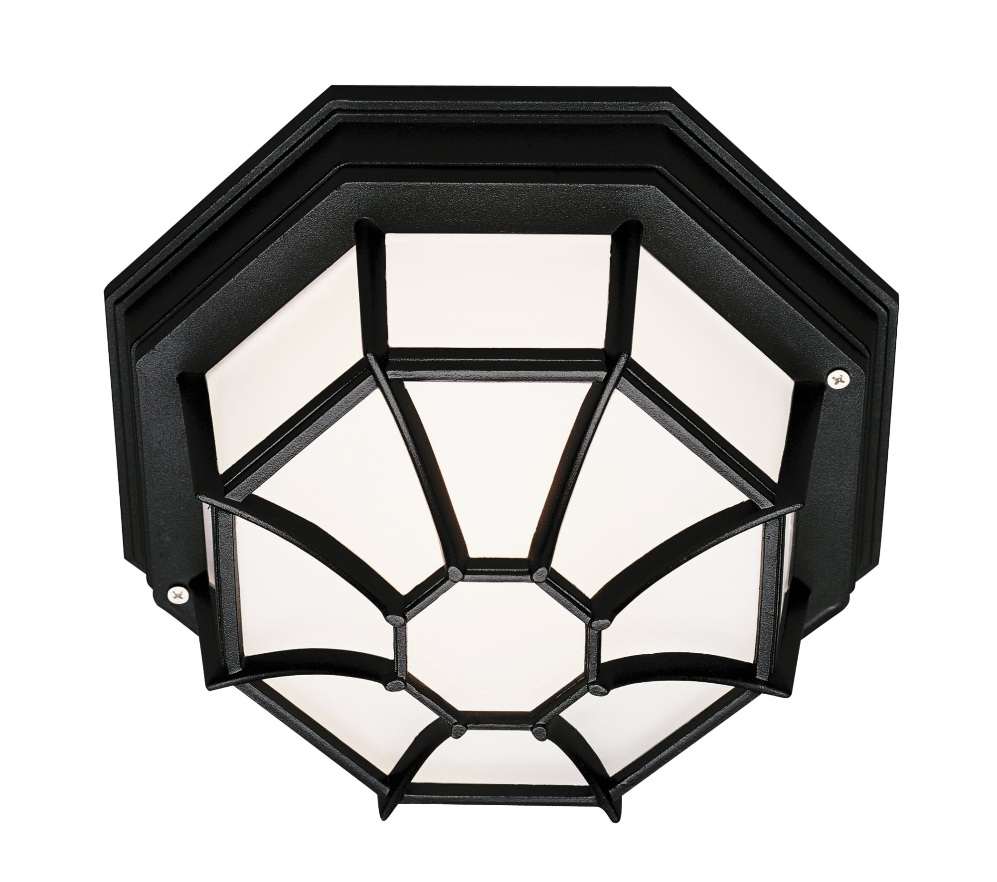 Trans Globe Lighting 40582 Wagon Wheel 1 Light Outdoor Flush Mount Ceiling Fixture - Black