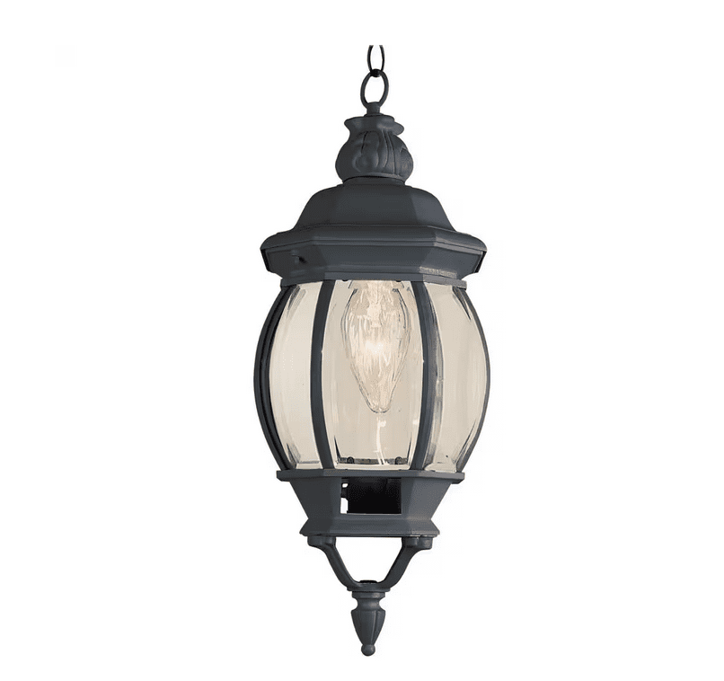 4065 BK-Trans Globe Lighting-Classic - One Light Small Hanging Lantern  Black Finish with Beveled