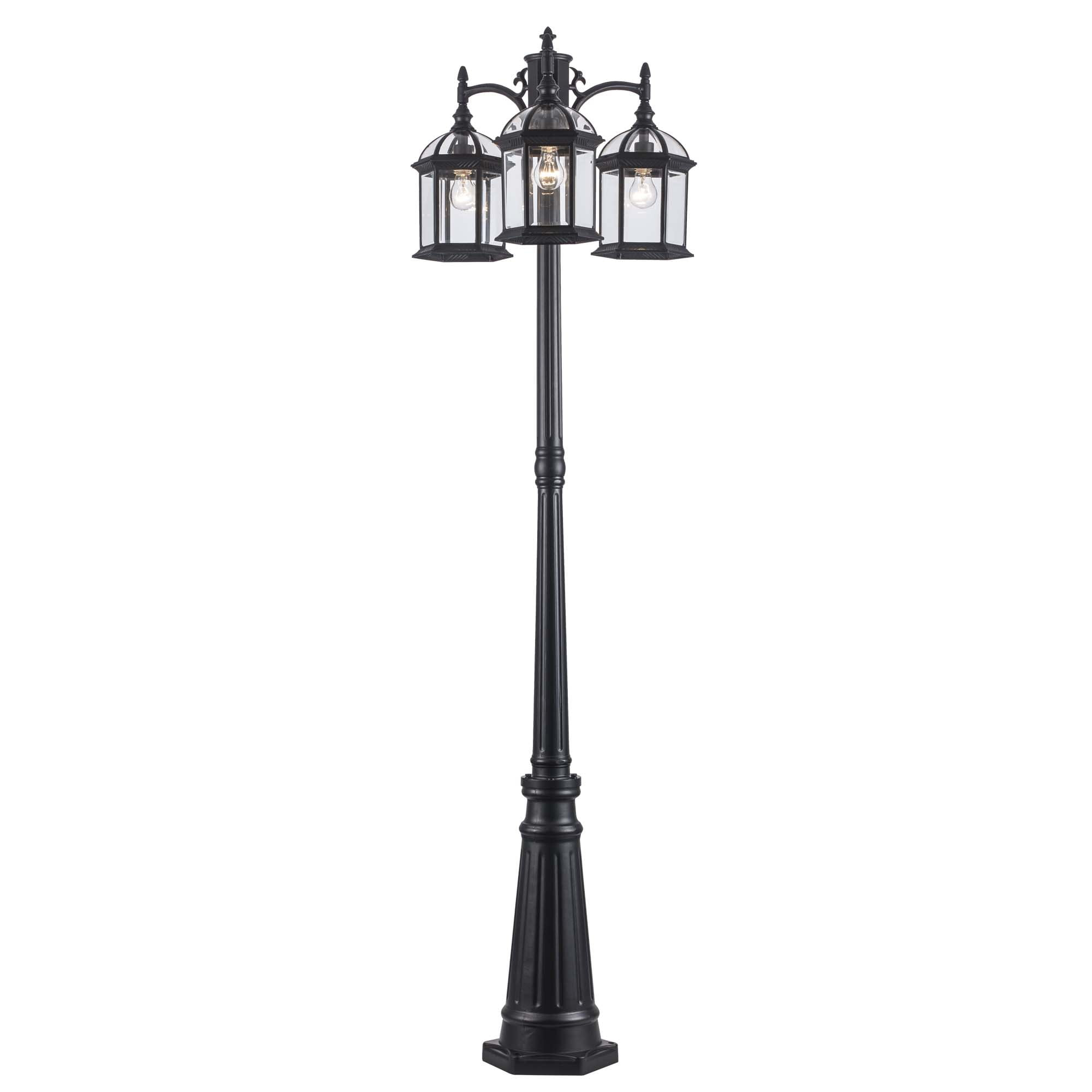 Trans Globe Lighting 4189 3 Light Outdoor Post Lantern - Black