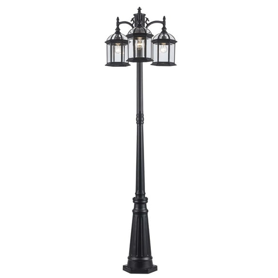 Trans Globe Lighting 4189 3 Light Outdoor Post Lantern - Black