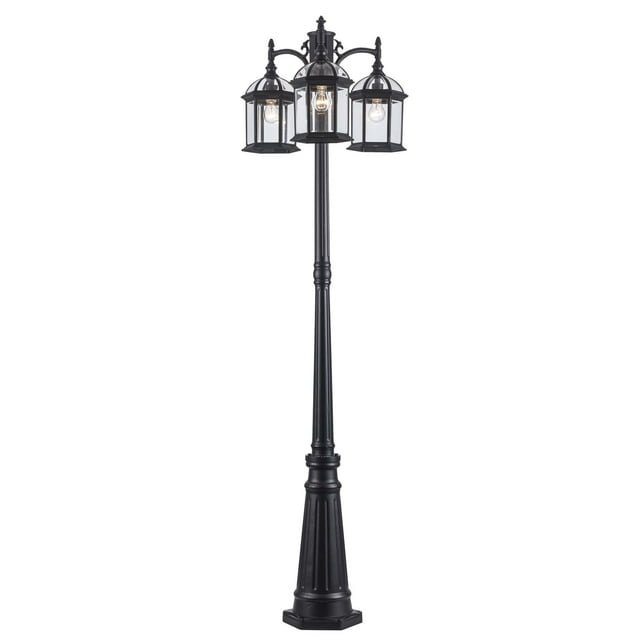Trans Globe Lighting 4189 3 Light Outdoor Post Lantern - Black