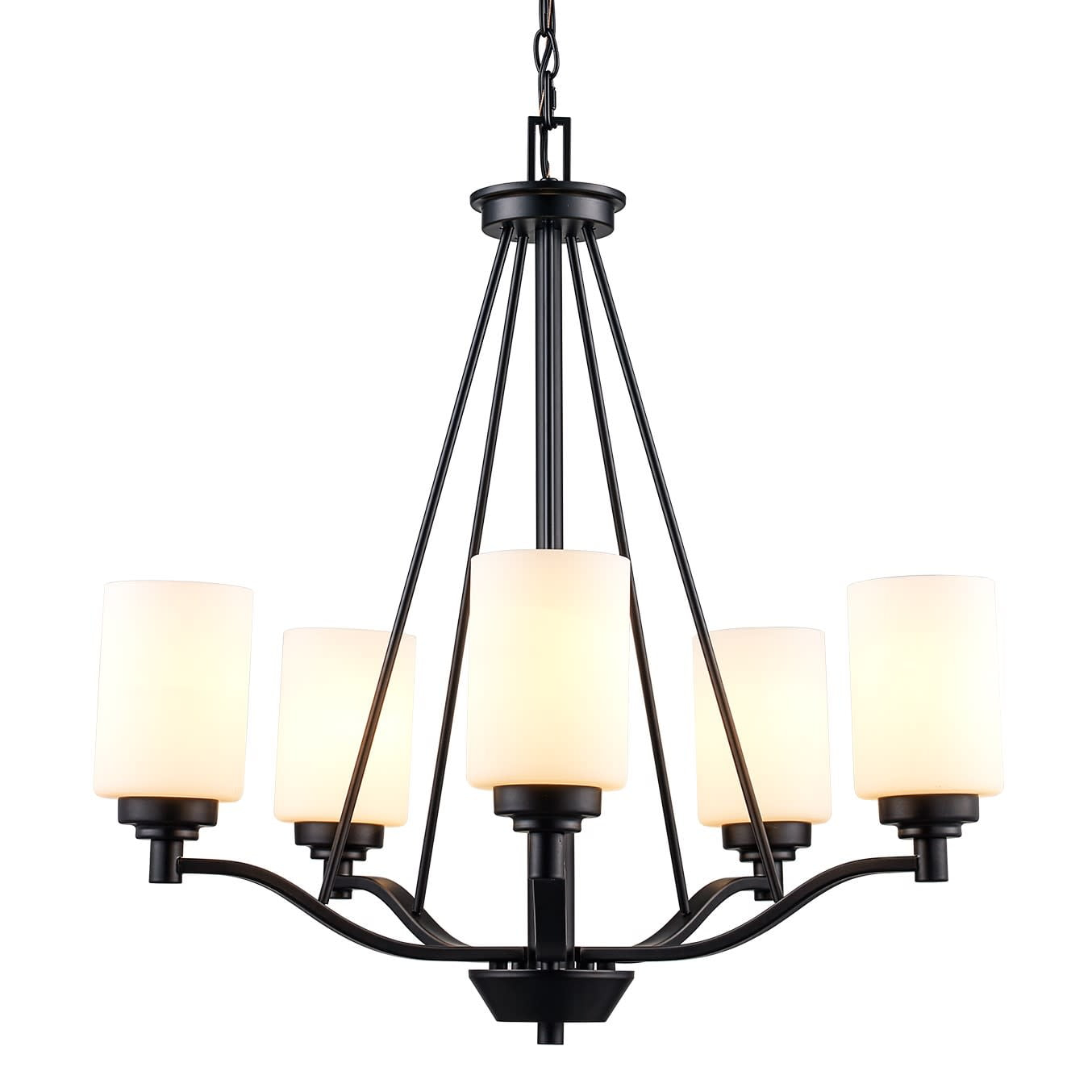 Trans Globe Lighting 70525 Mod Pod 5 Light 25" Wide Chandelier - Black