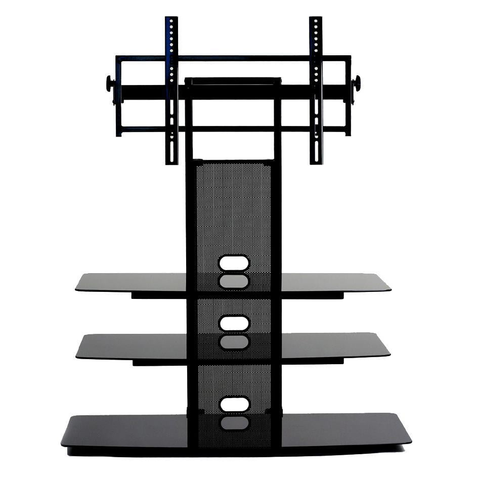TransDeco TV stand mounting system with 3 AV component shelves for most of the 35 – 85