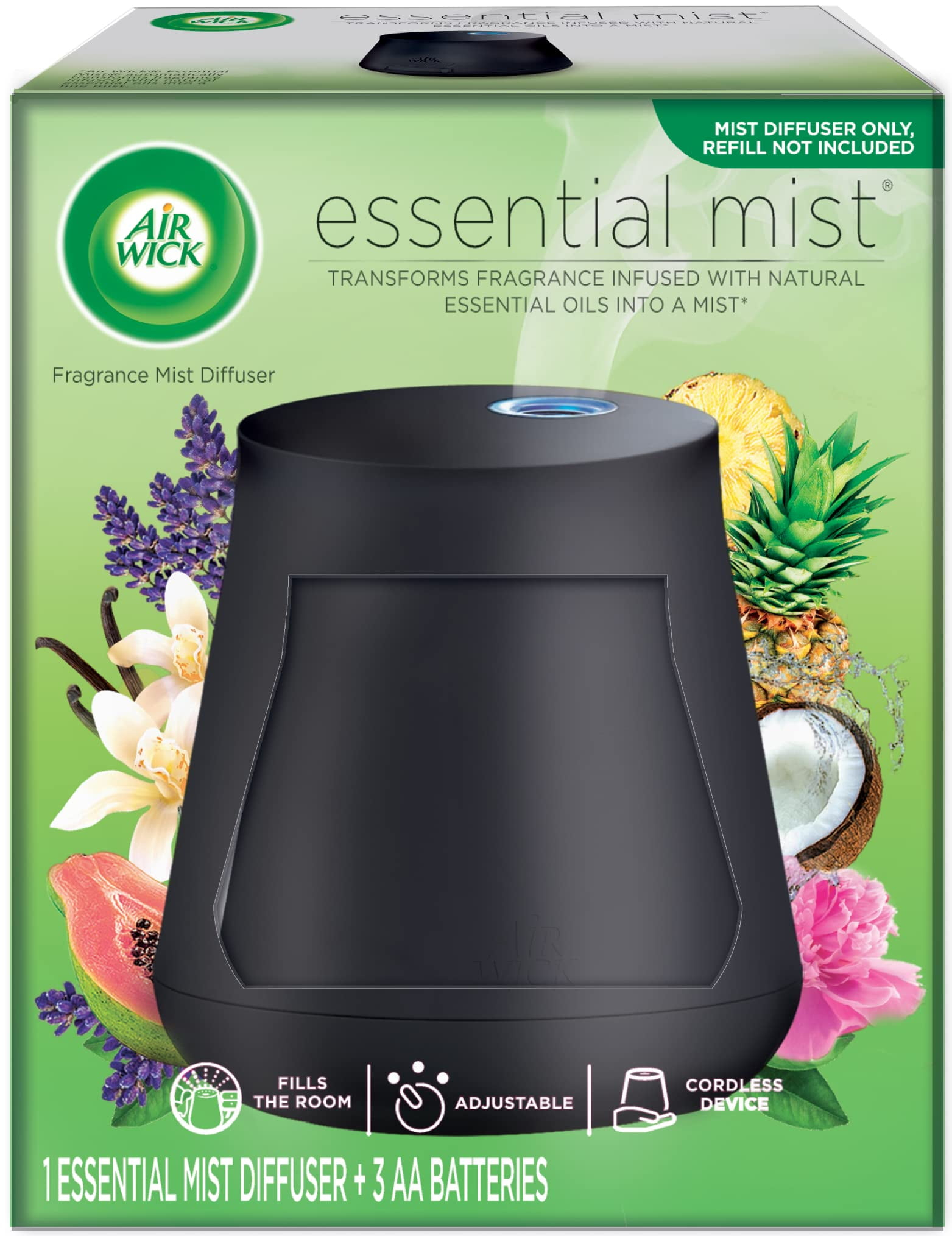 Air Wick Essential Mist Scented Oil Air Freshener Diffuser Device, Black, 1 Piece