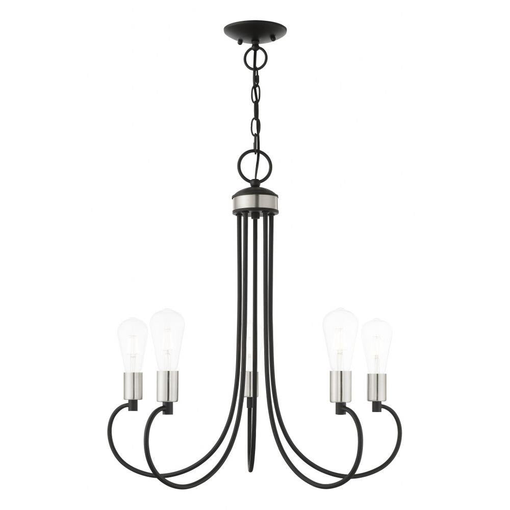 Livex Lighting Bari 5 - Light Chandelier in  Black