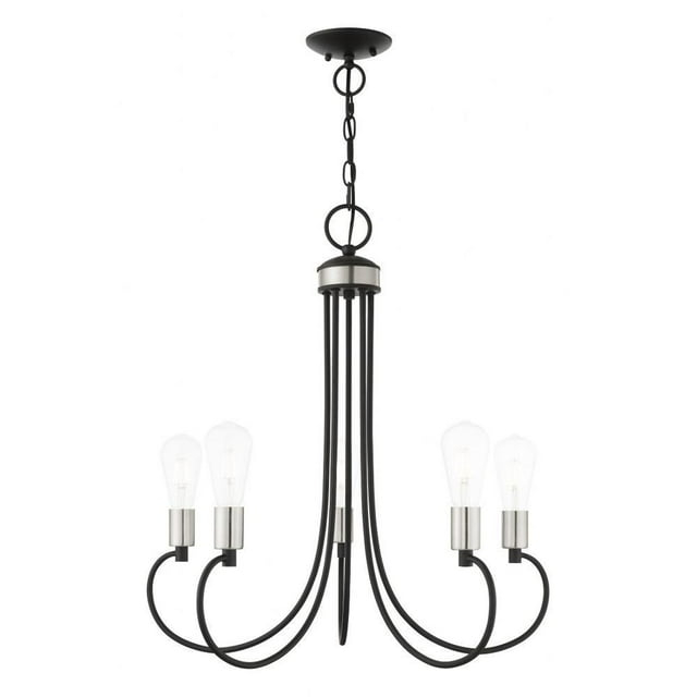 Livex Lighting Bari 5 - Light Chandelier in  Black