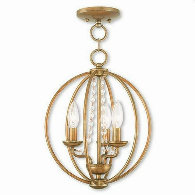 Livex Lighting Arabella 3 - Light Chandelier in  Antique Gold Leaf