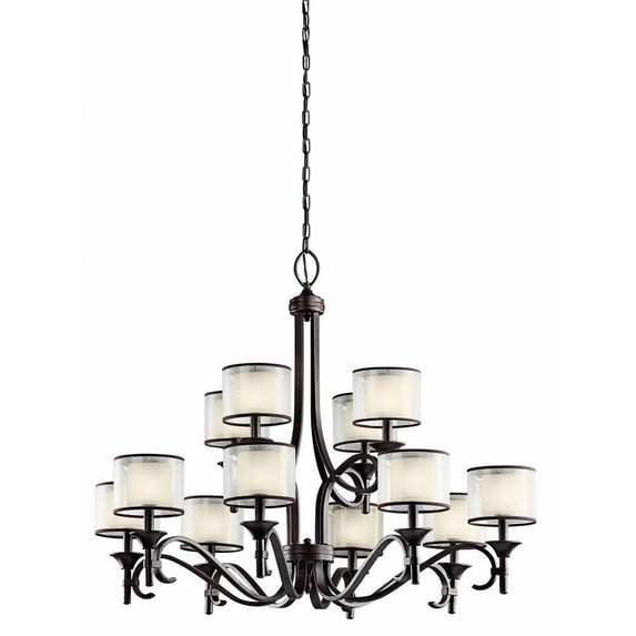Transitional Twelve Light Chandelier-Mission Bronze Finish Bailey Street Home 147-Bel-553124