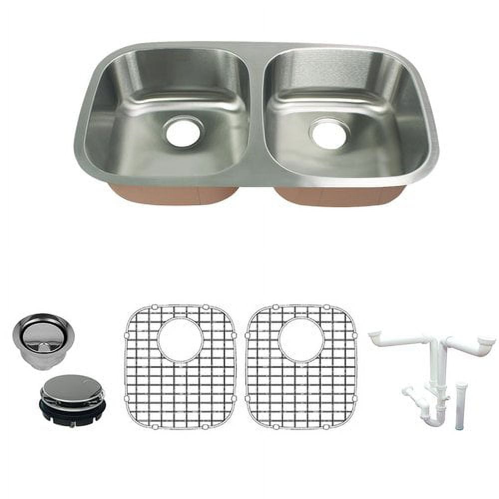 Classic 32'' L Undermount Double Bowl Stainless Steel Kitchen Sink
