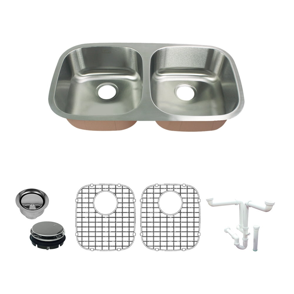 Classic 32'' L Undermount Double Bowl Stainless Steel Kitchen Sink