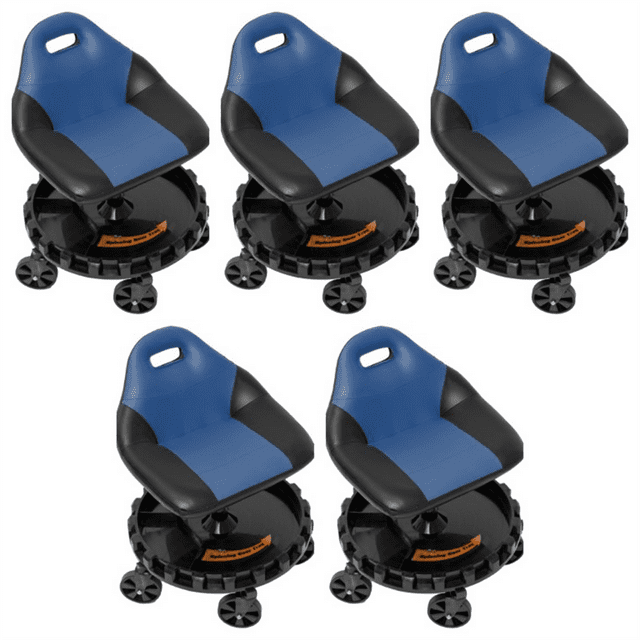 Traxion 2-701 ProGear Mobile Rolling Gear Race Seat with Tray and Five All Terrain Casters - Blue- 5 Pack