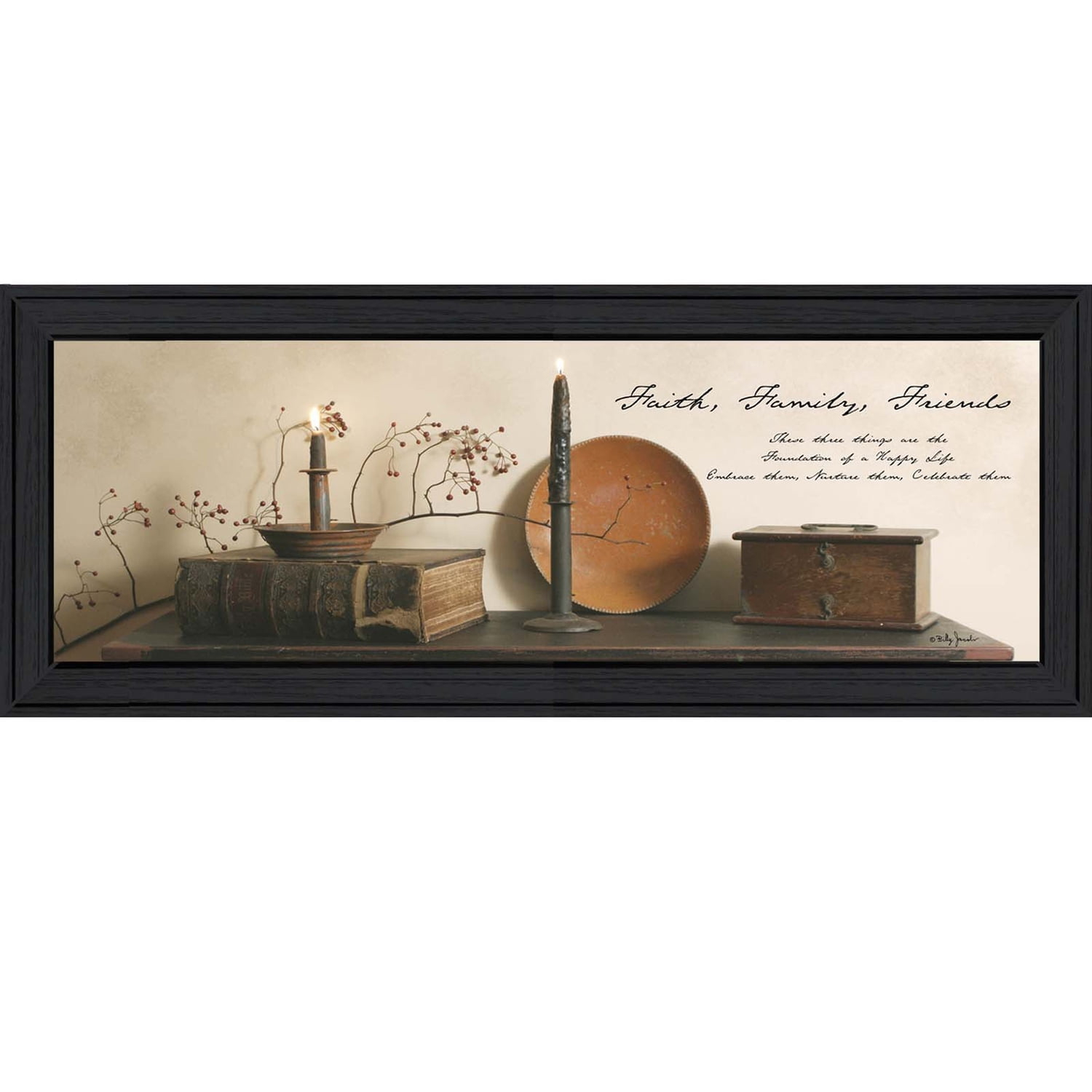 Trendy Decor 4U Faith, Family and Friends Framed Wall Art for Living Room, Wall Décor Framed Print by Billy Jacobs