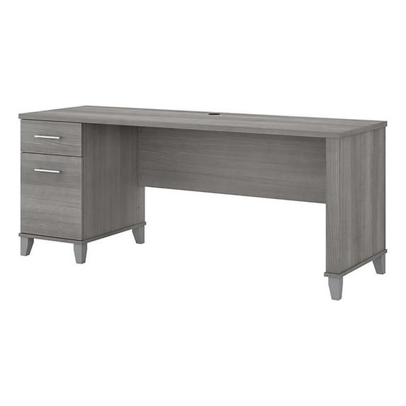 Bush Furniture Somerset 72" Single Pedestal Desk, Platinum Gray
