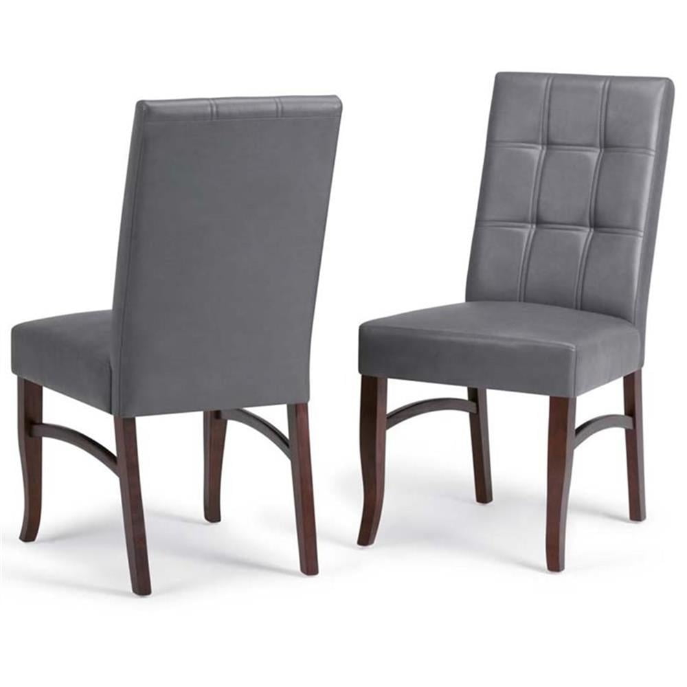 Simpli Home Ezra Dining Chair (Set of 2) in Stone Grey