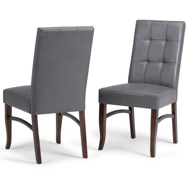 Simpli Home Ezra Dining Chair (Set of 2) in Stone Grey