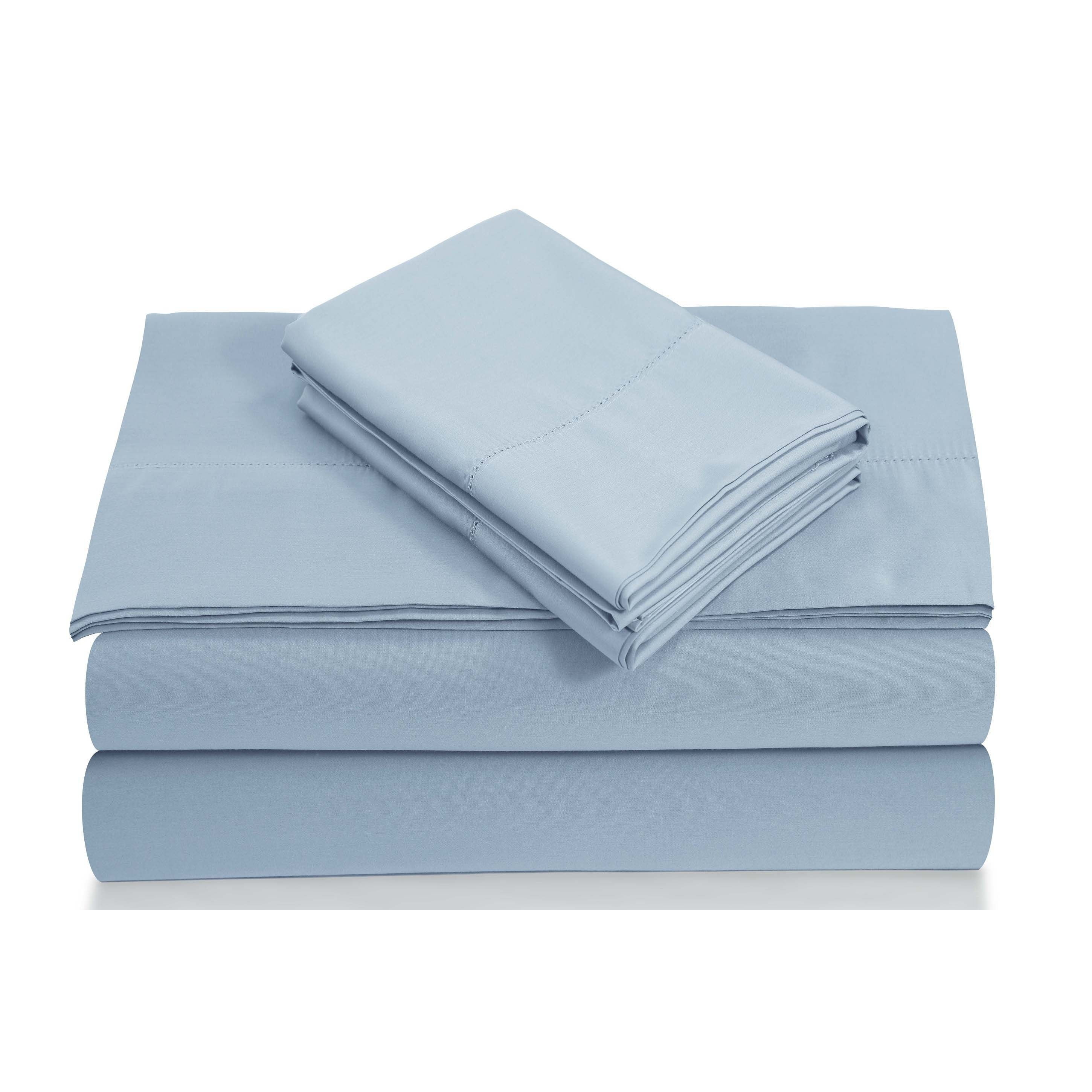 Tribeca Living Egyptian Cotton 800 Thread Count Deep Pocket Bed Sheet Set Blue Queen Egyptian Cotton, Cotton Modern & Contemporary, Casual