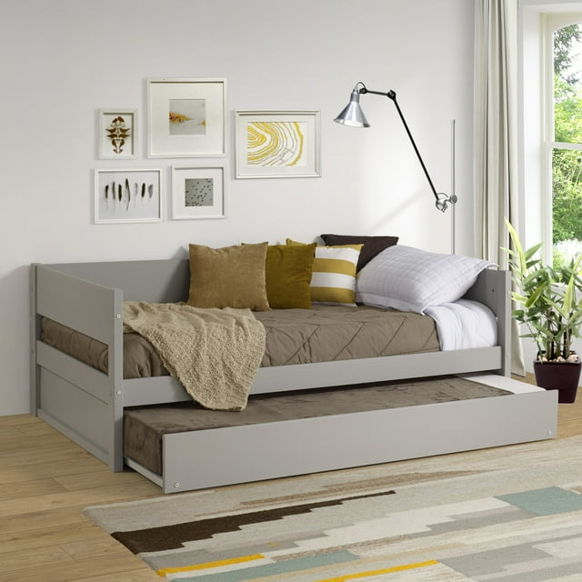 Camaflexi Tribeca Solid Wood Twin Daybed and Trundle Set in Gray